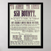 Confederate Recruitment Poster Civil War