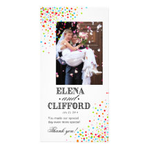 Confetti Celebration Photo Thank You Photo Card Template