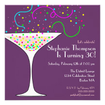 Confetti Cocktail Birthday Party Invitation