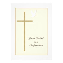Confirmation Invitation -- Cross and Dove invitations