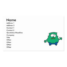confused little green monster business cards