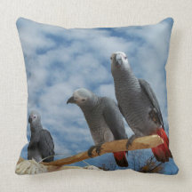Congo African Grey Parrot Throw Pillow
