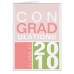 Congratulation class of year green pink modern greeting card