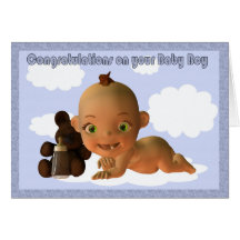 Congratulations A Beautiful Baby boy Card