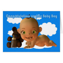 Congratulations A Beautiful Baby boy Card