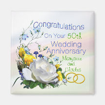 Congratulations Anniversay Roses Magnets