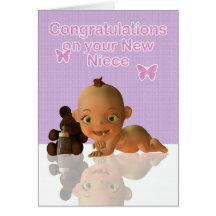 Congratulations Aunt and Uncle New baby Niece blan Greeting Card