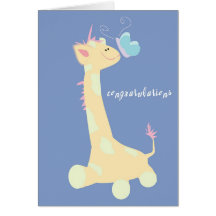 Congratulations (Baby Giraffe / Butterfly) Card
