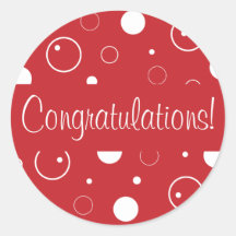 Congratulations Bubbles Envelope Seal Round Sticker