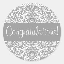 Congratulations Damask Envelope Seal Sticker