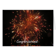 Congratulations Fireworks Card