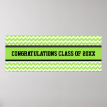 Congratulations Graduation Custom Year Banner Lime Posters
