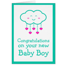 Congratulations on Your Baby Boy Greeting Card