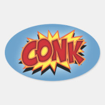 Conk! Oval Stickers