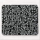 Connected Spots - White on Black mousepads