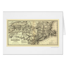 Connecticut & Western Railroad Map 1871 Greeting Card
