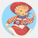 Connie Cowgirl Round Sticker