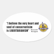 Conservatism Quote by President Ronald Reagan Oval Sticker