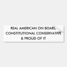 CONSTITUTIONAL CONSERVATIVE, & PROUD OF IT, REA... BUMPER STICKER