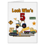 Construction 5th Birthday Tshirts and Gifts Cards