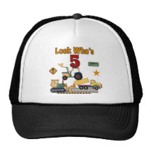 Construction 5th Birthday Tshirts and Gifts Trucker Hat