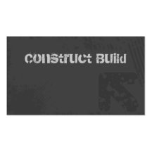 Construction Business Card Grunge grey