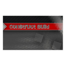 Construction Business Card Grunge red dots