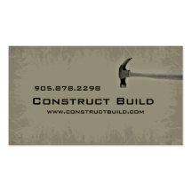 Construction Contractor Business Card Grunge green