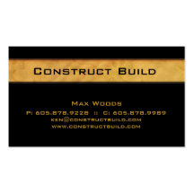 Construction Contractor Business Card Wood Grain