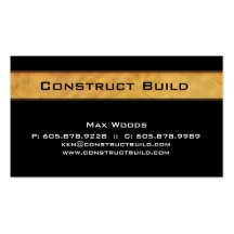 Construction Contractor Business Card Wood Grain 2