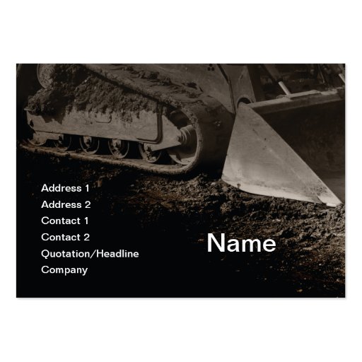 construction equipment business card templates