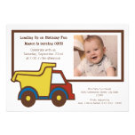 Construction Fun Dumptruck Photo Personalised Invites