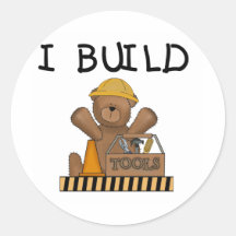 Construction I Build Tshirts and Gifts Round Stickers