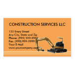 construction mechanical digger business card templates
