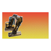 Construction Mechanical Digger Excavator Business Card Template