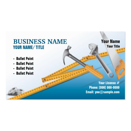 Construction or Handy Man Business Card 2