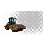 construction road roller front view business card template
