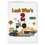 Construction Vehicles 2nd Birthday Greeting Card
