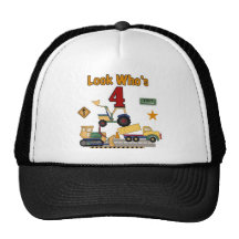 Construction Vehicles 4th Birthday Tshirts Hats