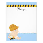 Construction Worker Baby 4x5 Flat Thank you note Personalized Announcements