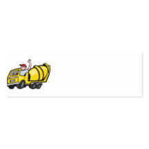 Construction Worker Driver Cement Mixer Truck Business Card Templates