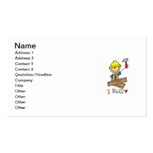 Construction Worker I Build T-shirts and Gifts Business Cards
