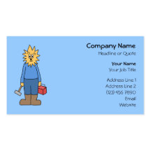 Construction Worker Lion. Business Cards