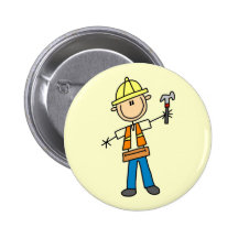 Construction Worker with Hammer Pin