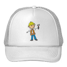 Construction Worker with Hammer Trucker Hat
