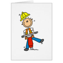 Construction Worker with Jack Hammer Card