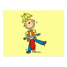 Construction Worker with Jack Hammer Post Card