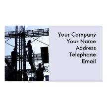Construction Workers on Scaffolding Business Card Template