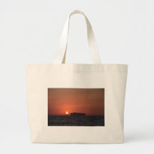 Container Ship At Dusk Canvas Bags