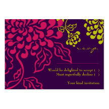 Contempo Floral (Purple / Chartreuse) RSVP Card Business Card